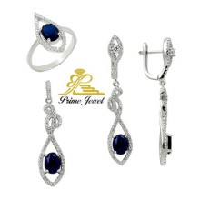 Gümüş zirkon taşlı set